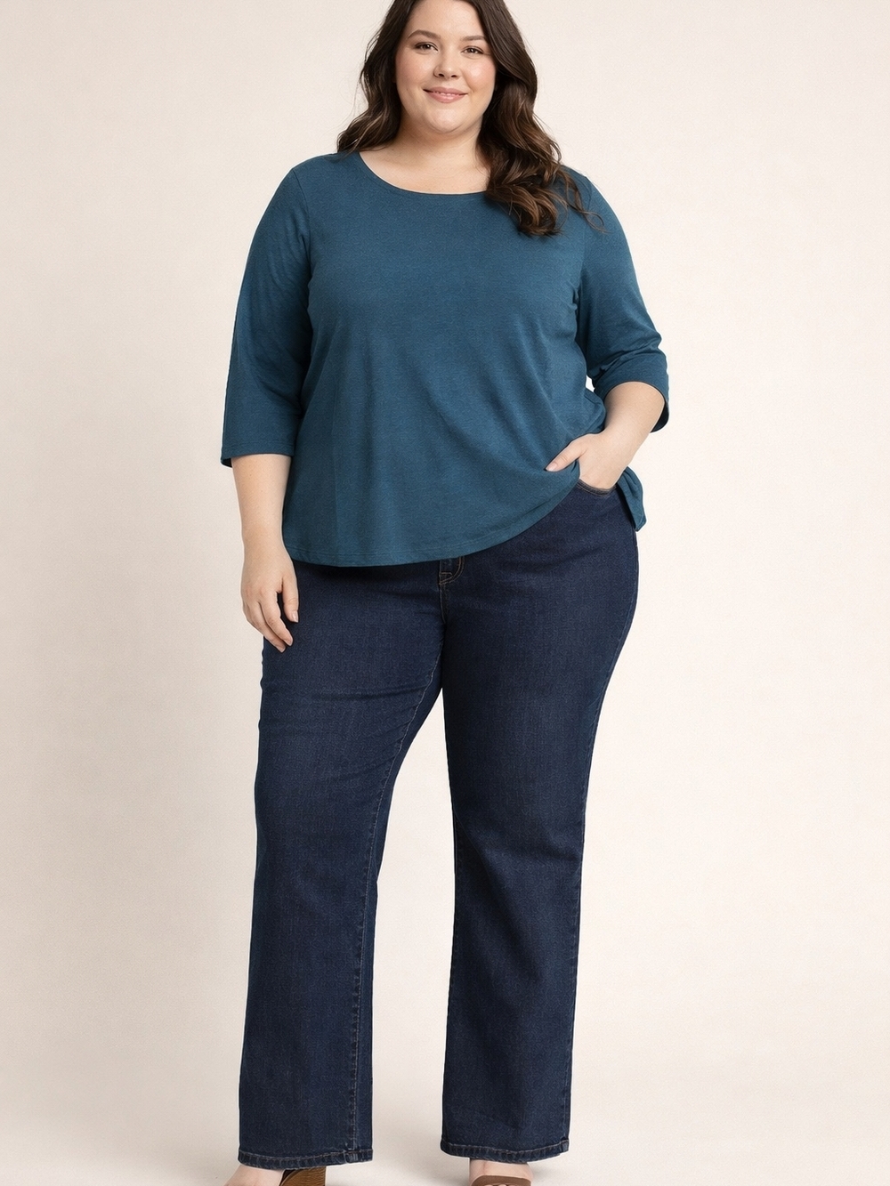 DG2 Diane Gilman Women’s Plus Size 3X Pull-On Stretch Denim Jeans Dark Wash